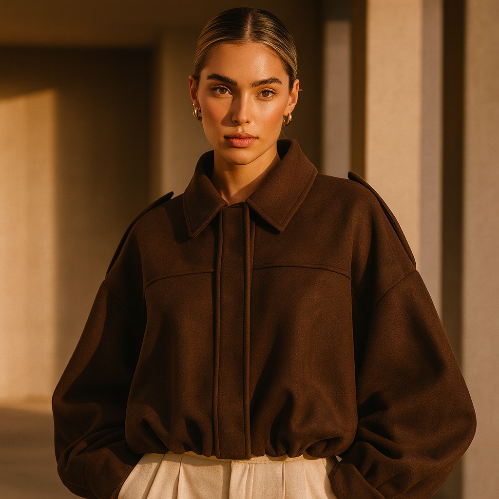 Sophie | Oversized Höst Bomberjacka för Damer med Croppad Längd 1