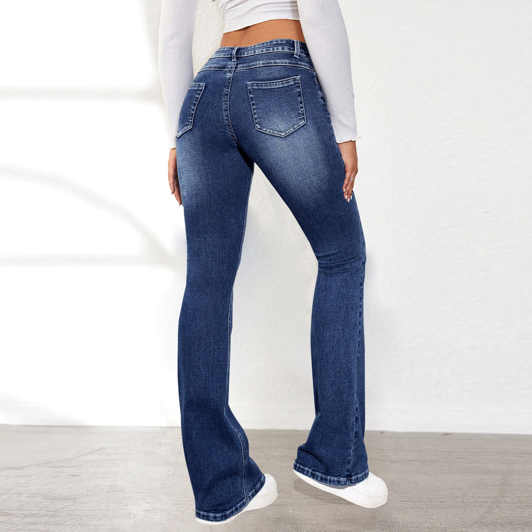 Sophie | Retro Hög Midja Snygga Byxor Dam i Denim 2