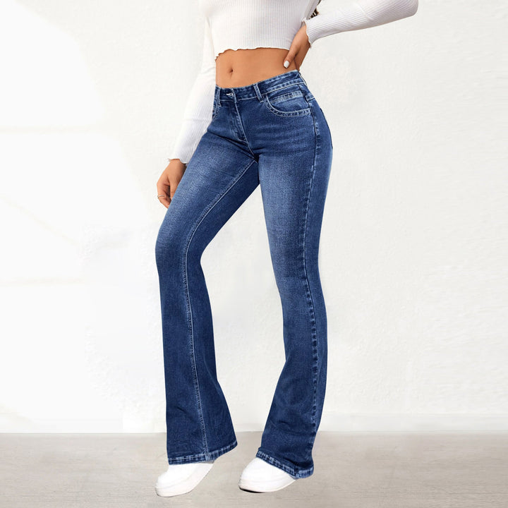 Sophie | Retro Hög Midja Snygga Byxor Dam i Denim 3