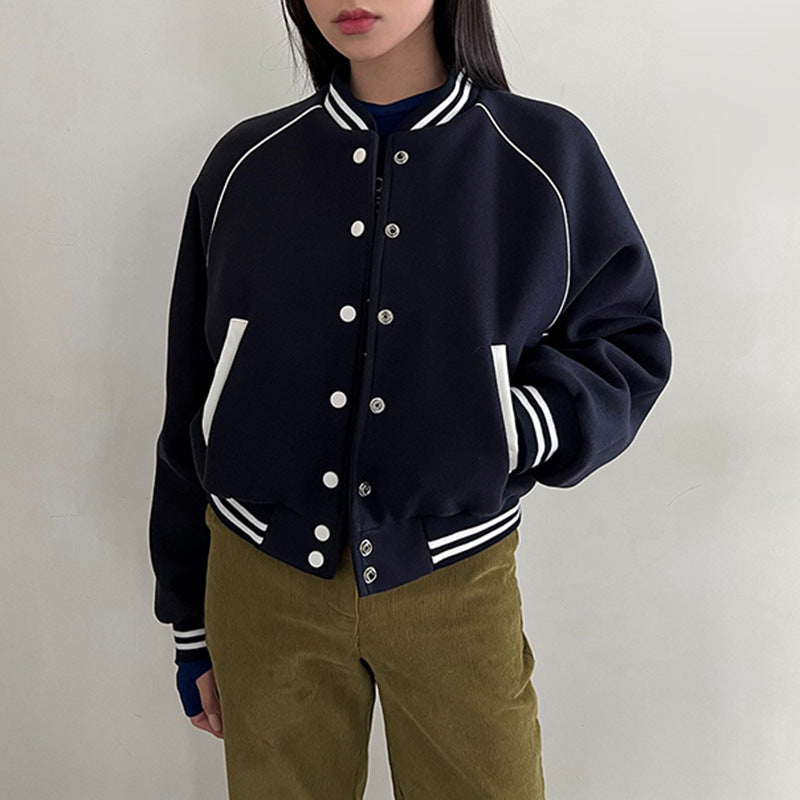 Sophie | Retro Loose Fit Baseballjacka för Hösten 1