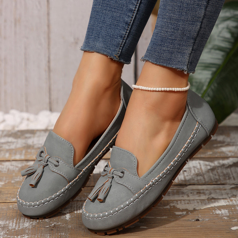 Sophie | Rundtåiga Halkfria Dam Loafers med Låg Klack 1