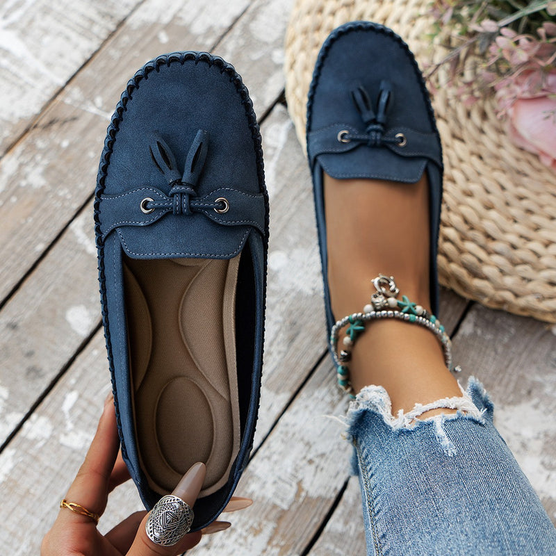 Sophie | Rundtåiga Halkfria Dam Loafers med Låg Klack 6