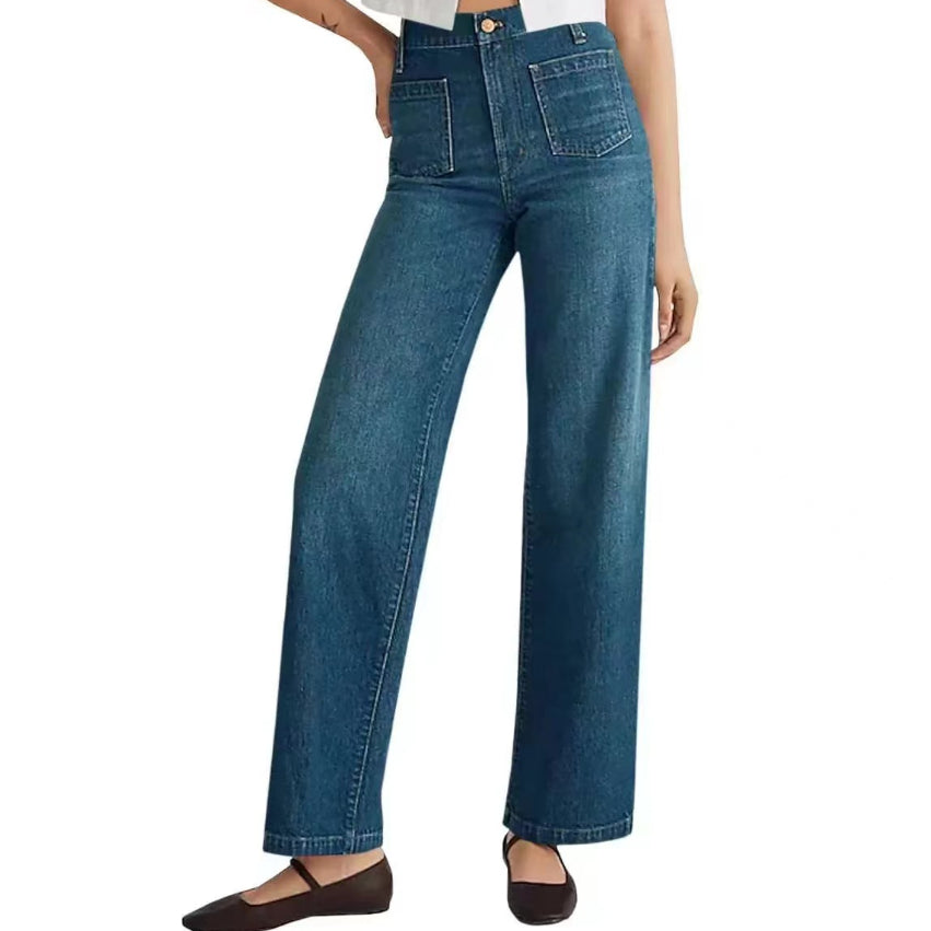 Sophie | Slitna Högmidjade Vida Jeans för En Modern Look 1