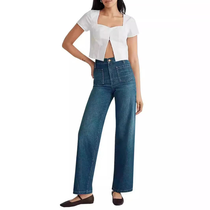 Sophie | Slitna Högmidjade Vida Jeans för En Modern Look 2