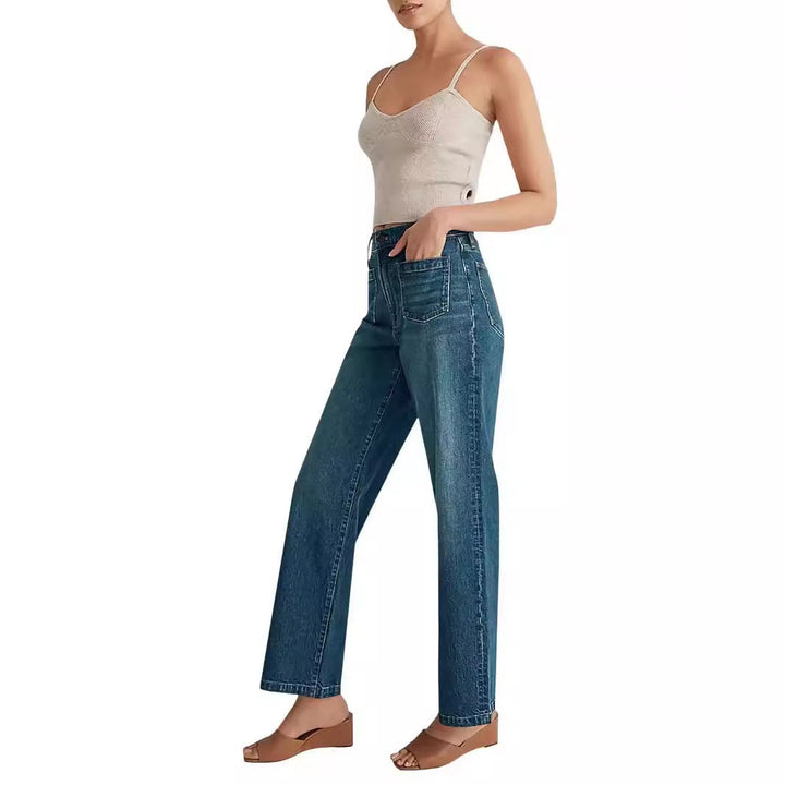 Sophie | Slitna Högmidjade Vida Jeans för En Modern Look 3