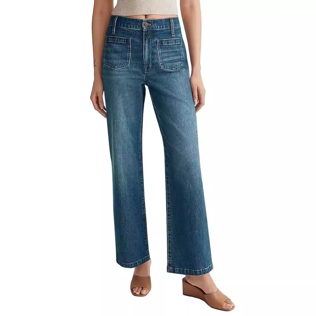 Sophie | Slitna Högmidjade Vida Jeans för En Modern Look 5