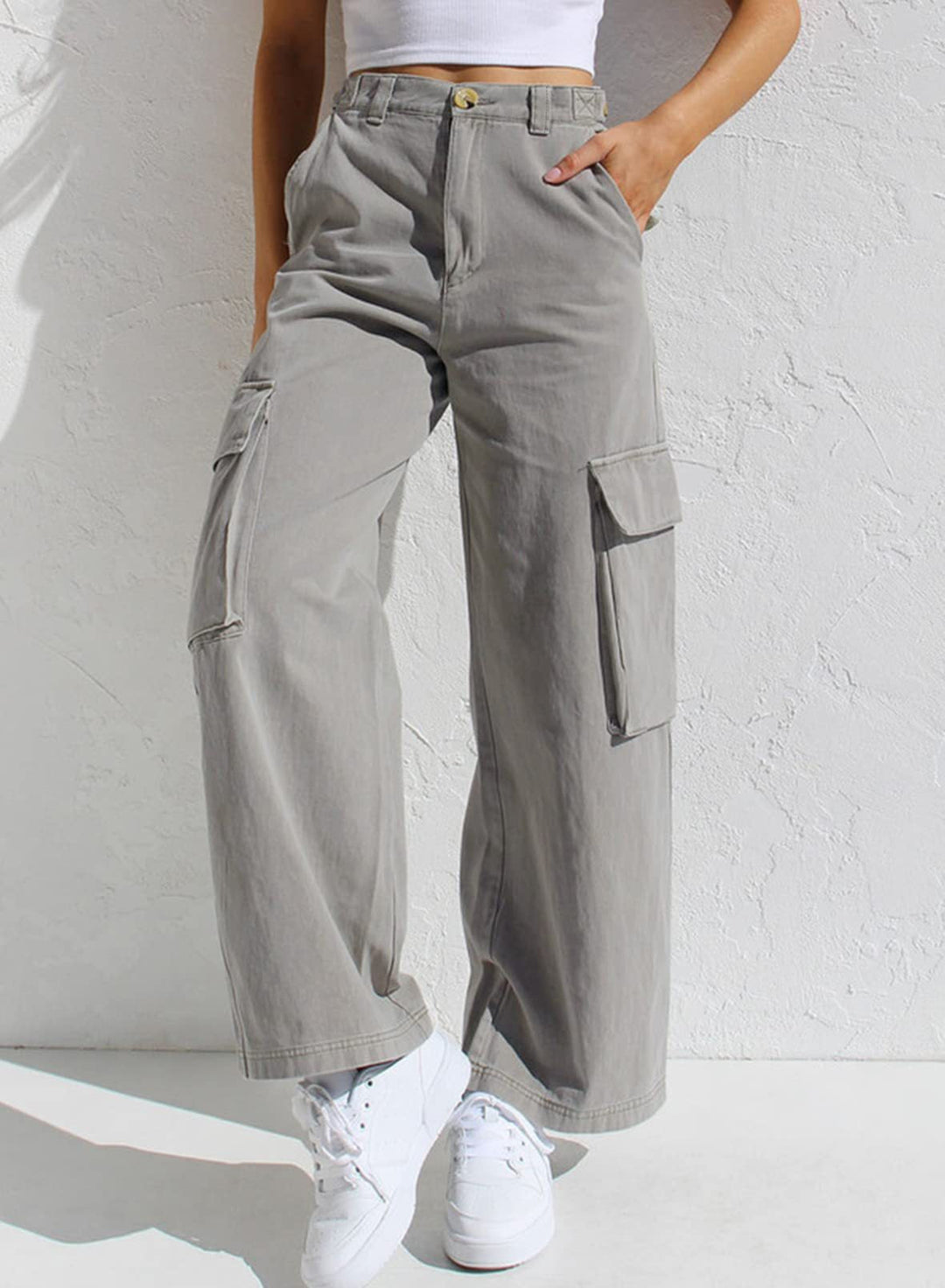 Sophie | Snygga Cargo Byxor Dam Med Flera Fickor 4