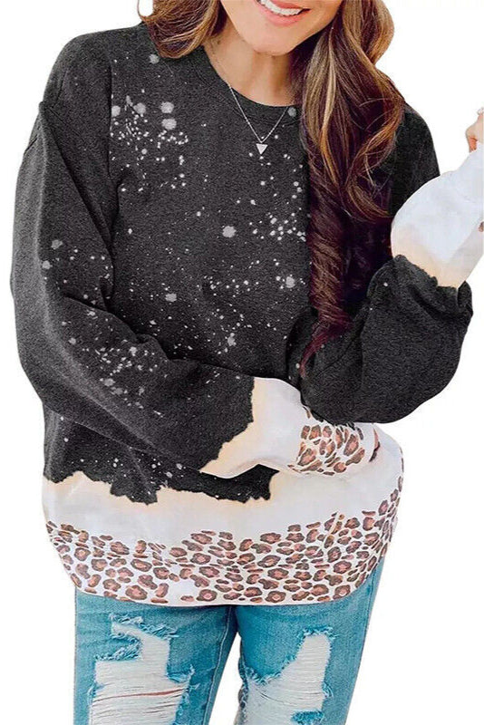 Sophie | Trendig Lösa Passform Hösttröja med Leopardmönster 0