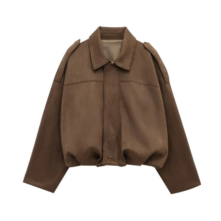 Sophie | Trendig Oversized Jacka med Mocka-Look 0