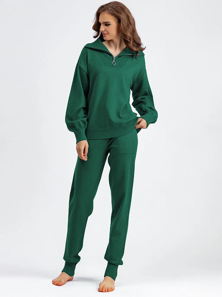 Sophie | Trendigt Stickat Loungeset med Pullover och Taperade Joggers 5