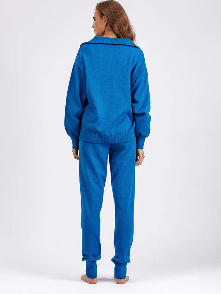 Sophie | Trendigt Stickat Loungeset med Pullover och Taperade Joggers 6