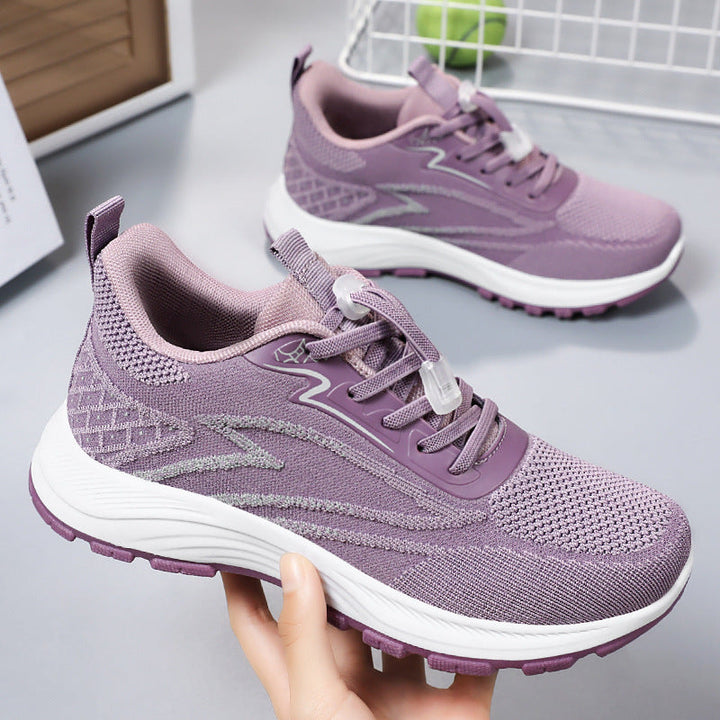 Sophie | Ventilerande Sneakers Dam med Flyknit och Snörning 1