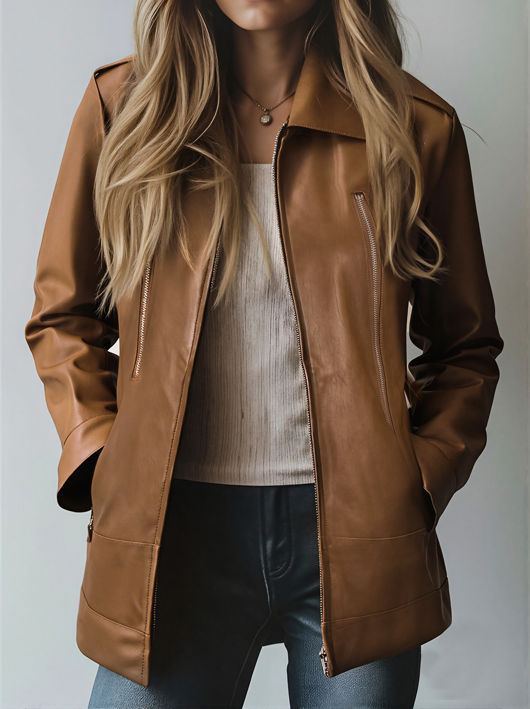 Sophie | Vintage Höstjacka med Slagkrage för Dam 0
