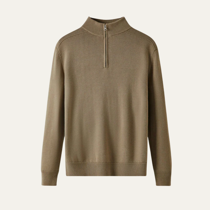 Stickad Tröja för Män med Kvartsdragkedja | Skräddarsydd Passform för Elegant Stil 2