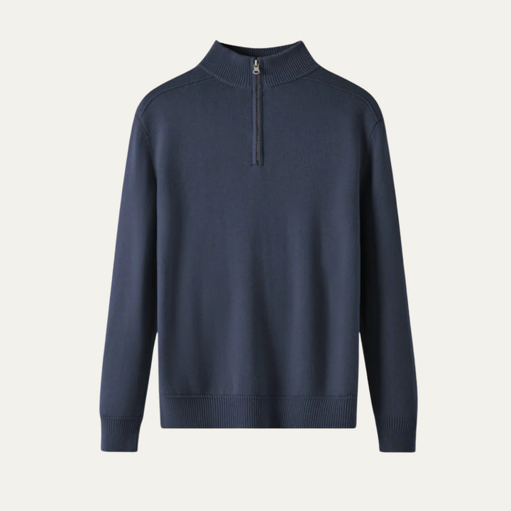 Stickad Tröja för Män med Kvartsdragkedja | Skräddarsydd Passform för Elegant Stil 3