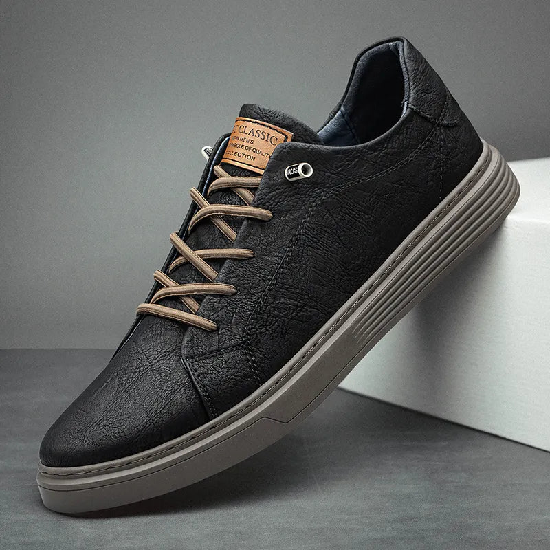 Stiliga Sneakers | Herrsneakers med Låg Snörning &amp; Bekväm Platt Sula för Vardaglig Stil 0