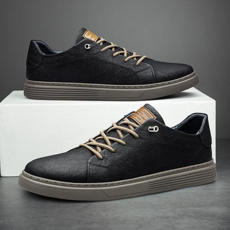 Stiliga Sneakers | Herrsneakers med Låg Snörning &amp; Bekväm Platt Sula för Vardaglig Stil 2
