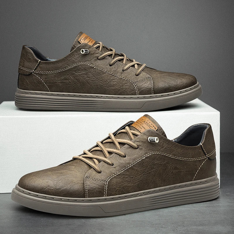 Stiliga Sneakers | Herrsneakers med Låg Snörning &amp; Bekväm Platt Sula för Vardaglig Stil 3