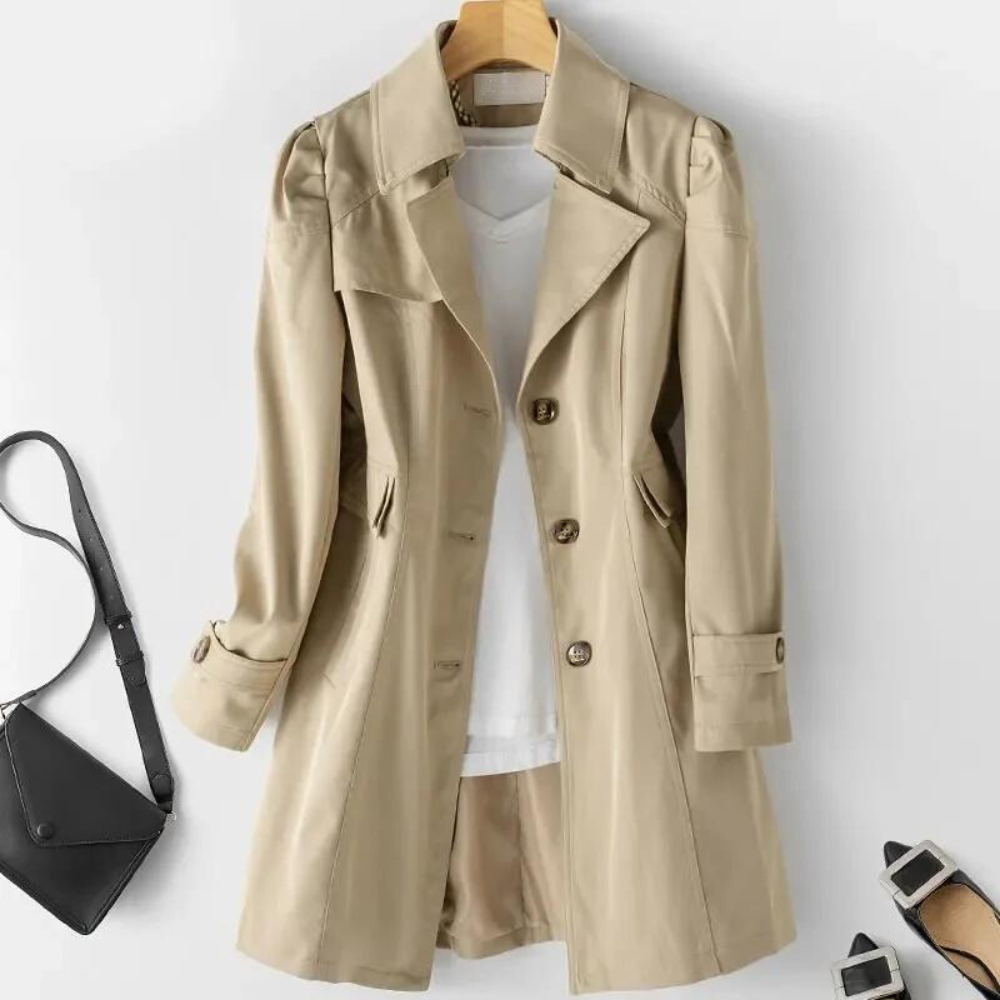 Tidlös Trenchcoat för Kvinnor med Avslappnad Passform | Elegant Design för Vardagsbruk 0