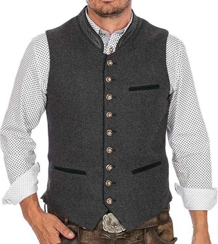 Traditionell Herr Väst med Broderade Detaljer för Elegant Stil | Skräddarsydd Passform för Formella Tillfällen 0