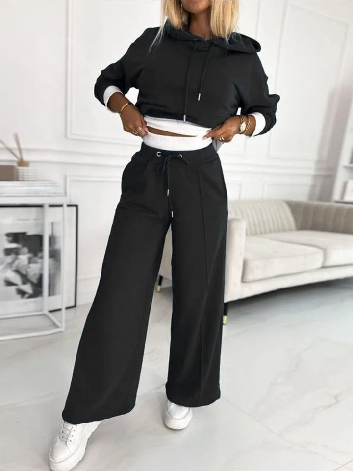Träningsoverall Dam | Trendig Crop Top och Vida Byxor för Komfort och Stil 3