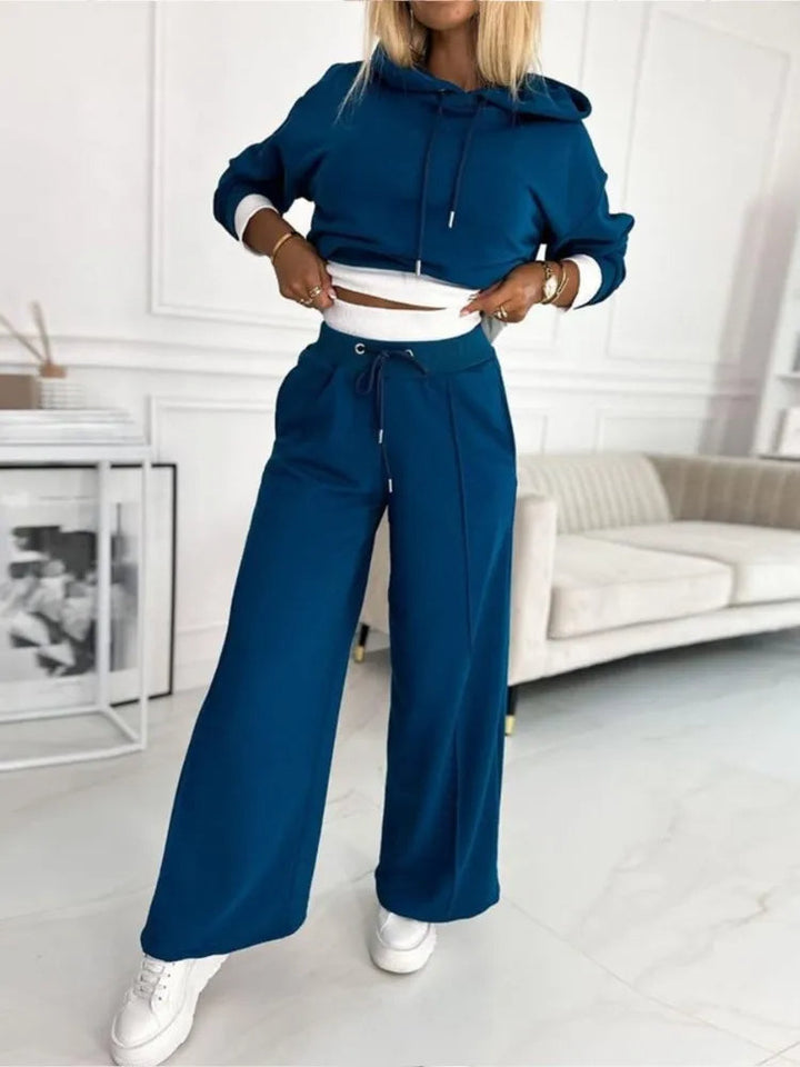 Träningsoverall Dam | Trendig Crop Top och Vida Byxor för Komfort och Stil 5