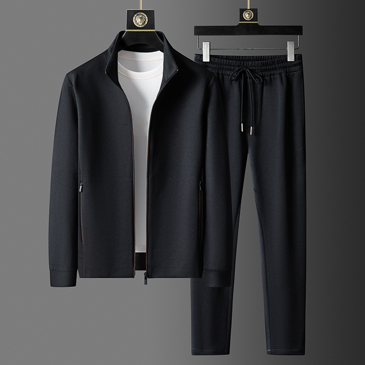 Träningsoverallset | Elegant Jacka med Dragkedja &amp; Taperade Joggingbyxor | Komfortabel Design för Aktiv Livsstil 0