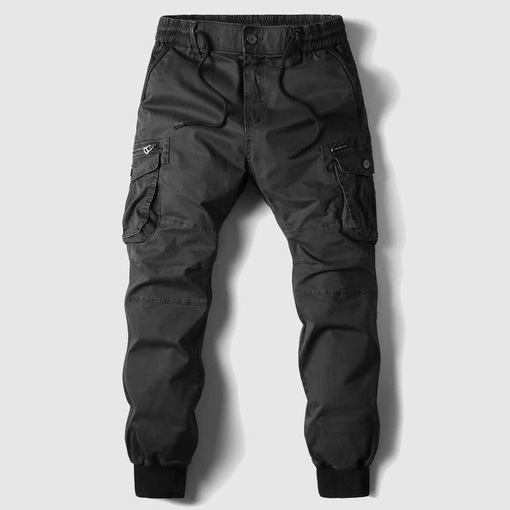 Urban Style | Cargo Byxor för Män med Elastisk Ankelribb | Funktionella Lastfickor för Bekväm Användning 0