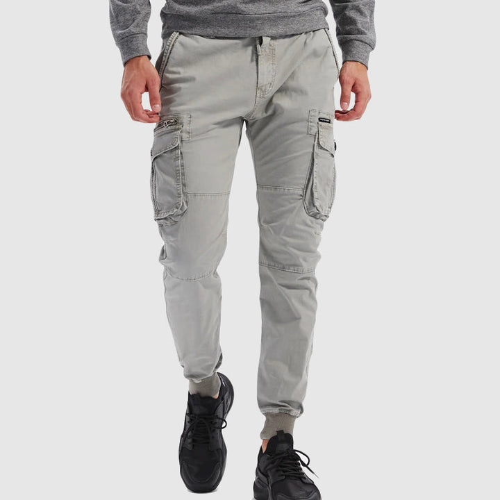 Urban Style | Cargo Byxor för Män med Elastisk Ankelribb | Funktionella Lastfickor för Bekväm Användning 1