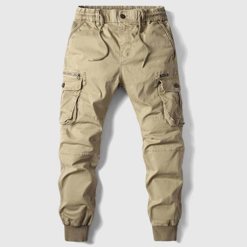 Urban Style | Cargo Byxor för Män med Elastisk Ankelribb | Funktionella Lastfickor för Bekväm Användning 3