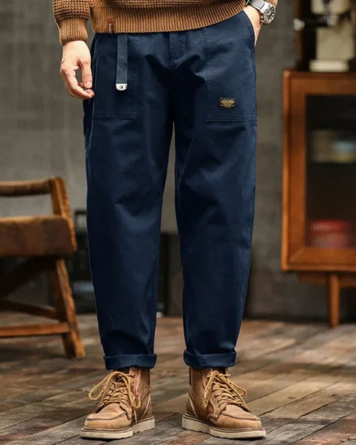 Utility Fit | Cargo Byxor med Raka Ben och Veckad Midja | Stilsäkra för Vardagsbruk 6