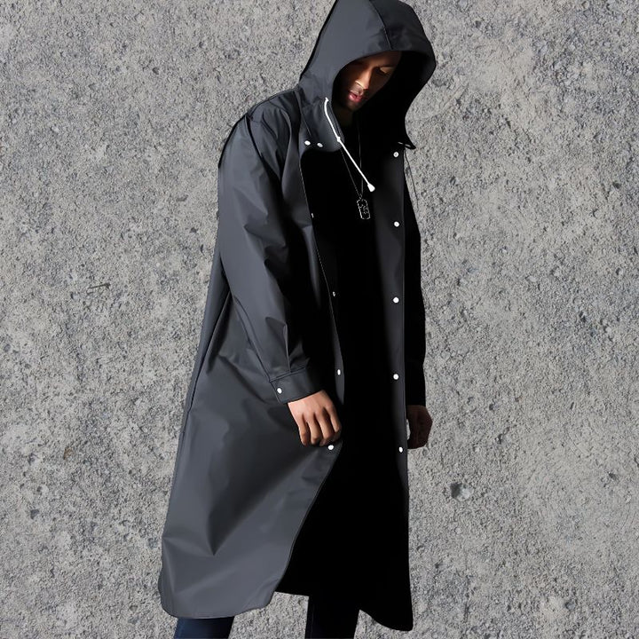 Vattentät Herrjacka med Huva | Minimalistisk Design för Skydd mot Regn 0