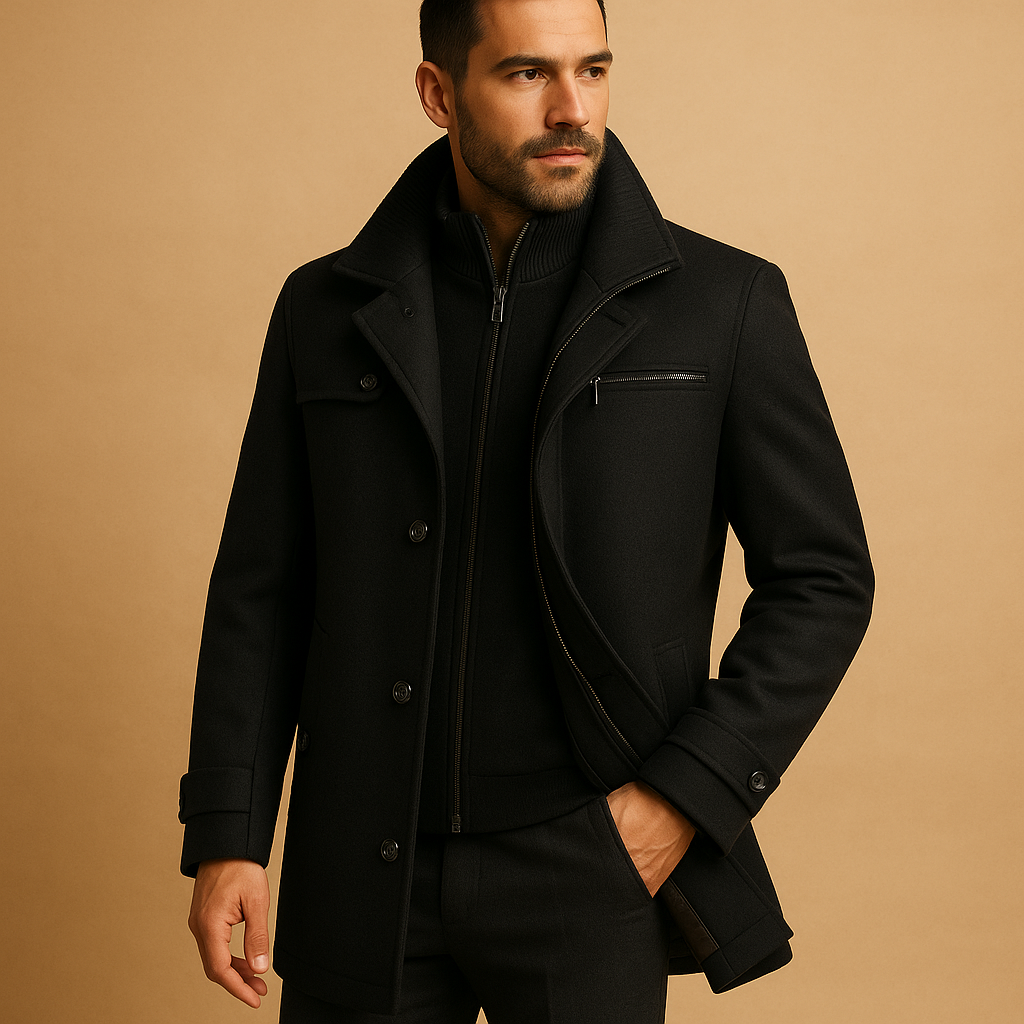 Vattentät Vinterjacka för Män med Justerbara Muddar | Komfortabel och Praktisk för Kallt Väder 0