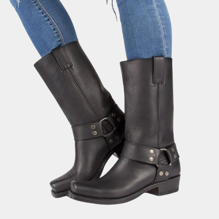 Vintage Cowboystövlar | Slitstarka Stövlar med Fyrkantig Tå | Perfekta för Äventyr och Urban Stil 1