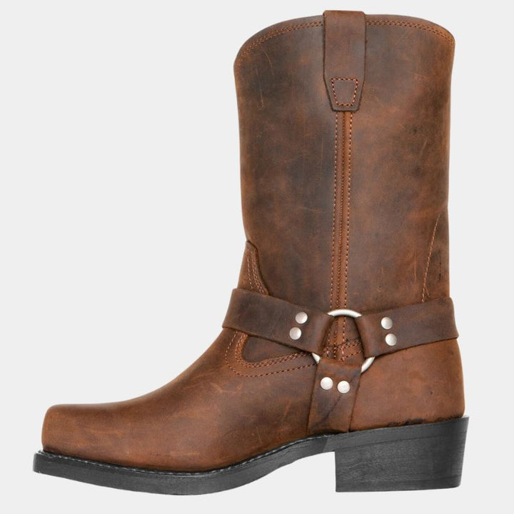 Vintage Cowboystövlar | Slitstarka Stövlar med Fyrkantig Tå | Perfekta för Äventyr och Urban Stil 5