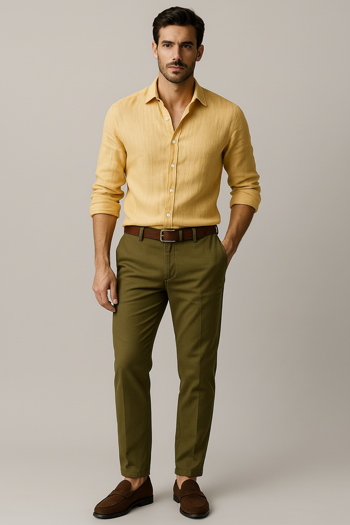 Vintage Linne Skjorta | Långärmad, Lätt och Andningsbar för Smart-Casual Stil 1
