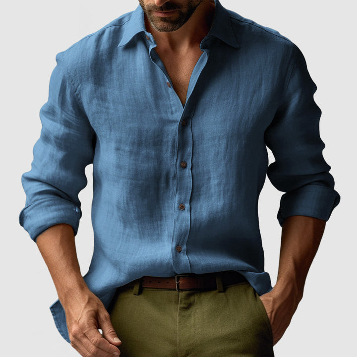Vintage Linne Skjorta | Långärmad, Lätt och Andningsbar för Smart-Casual Stil 2