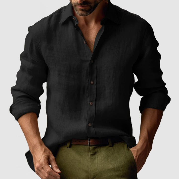 Vintage Linne Skjorta | Långärmad, Lätt och Andningsbar för Smart-Casual Stil 8