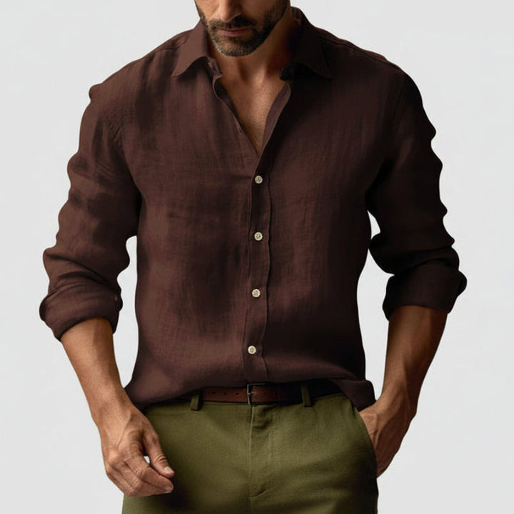 Vintage Linne Skjorta | Långärmad, Lätt och Andningsbar för Smart-Casual Stil 9