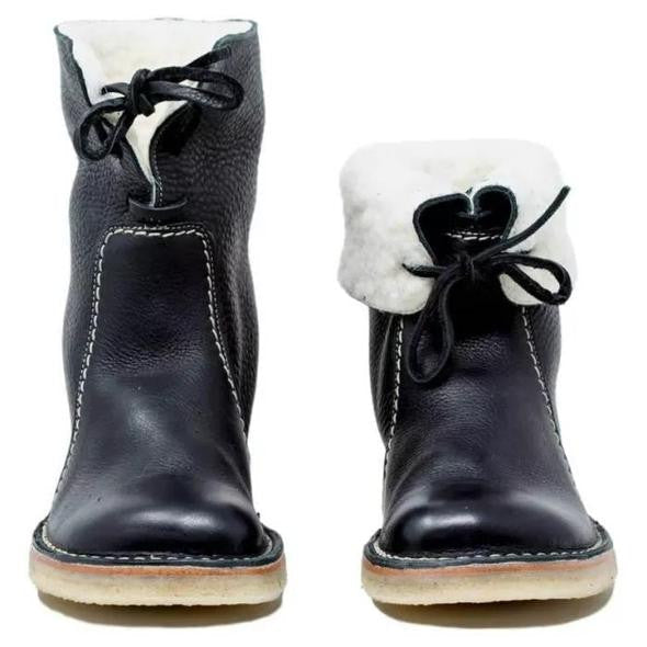 Vinter Comfort | Shearling-fodrade Ankelstövlar med Vikbar Manschett | Mjuk och Varm Design för Kalla Dagar 10