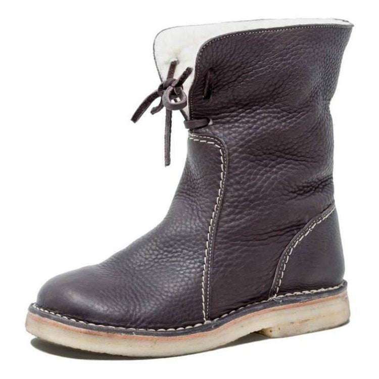 Vinter Comfort | Shearling-fodrade Ankelstövlar med Vikbar Manschett | Mjuk och Varm Design för Kalla Dagar 3
