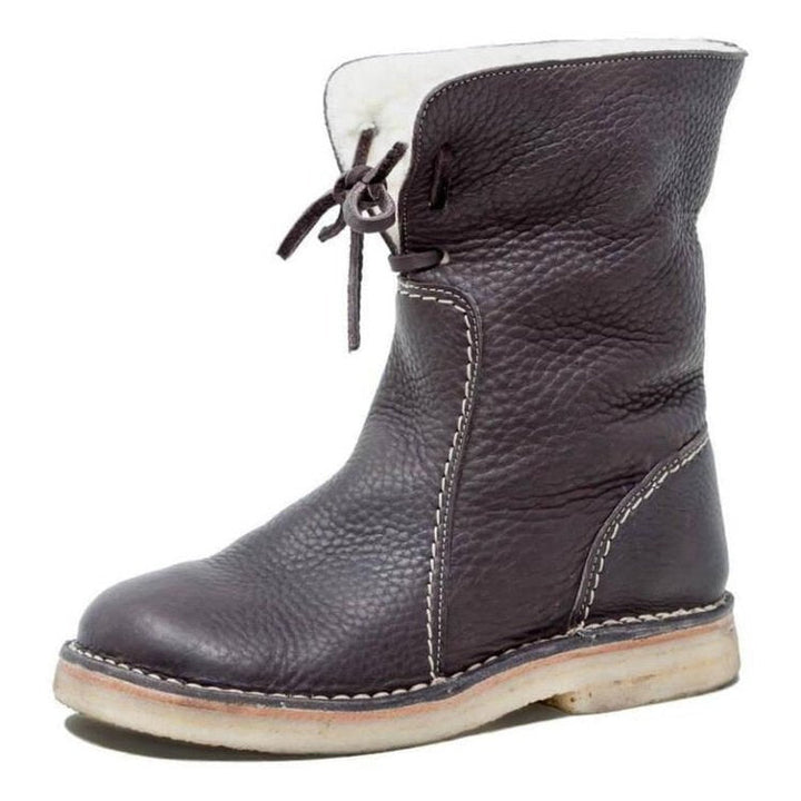 Vinter Comfort | Shearling-fodrade Ankelstövlar med Vikbar Manschett | Mjuk och Varm Design för Kalla Dagar 3