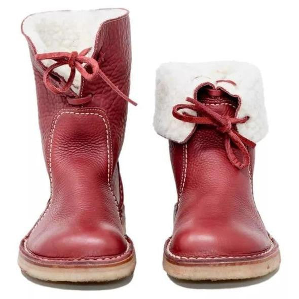 Vinter Comfort | Shearling-fodrade Ankelstövlar med Vikbar Manschett | Mjuk och Varm Design för Kalla Dagar 5
