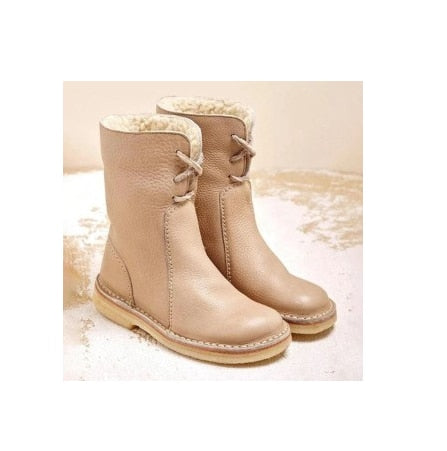 Vinter Comfort | Shearling-fodrade Ankelstövlar med Vikbar Manschett | Mjuk och Varm Design för Kalla Dagar 9