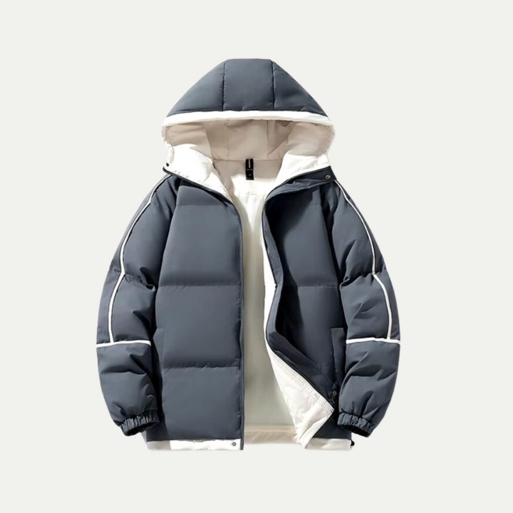 Vinter Essential | Unisex Isolerad Puffer Parka med Skyddande Huva | Elegant Design för Komfort och Stil 0