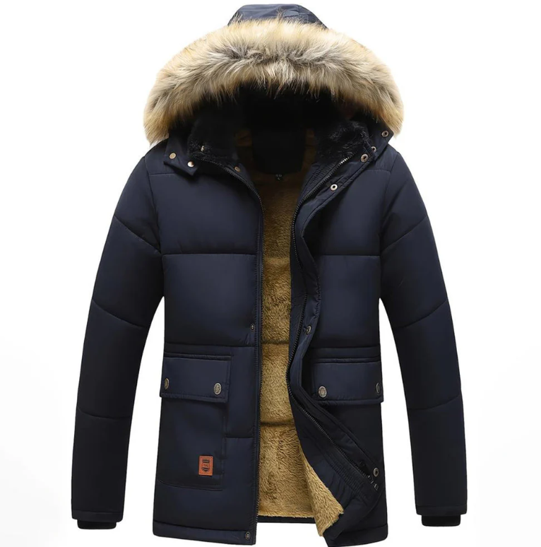 Vinterjacka | Parkas med Isolerad Huva och Multifunktionella Fickor | Hållbar Design för Kalla Dagar 0