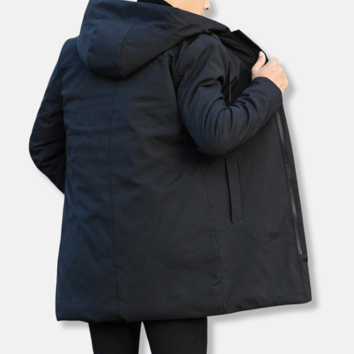 Vinterkappa för Män | Isolerad Quiltad Design med Huvlager | Bekväm och Värmande för Kalla Dagar 3