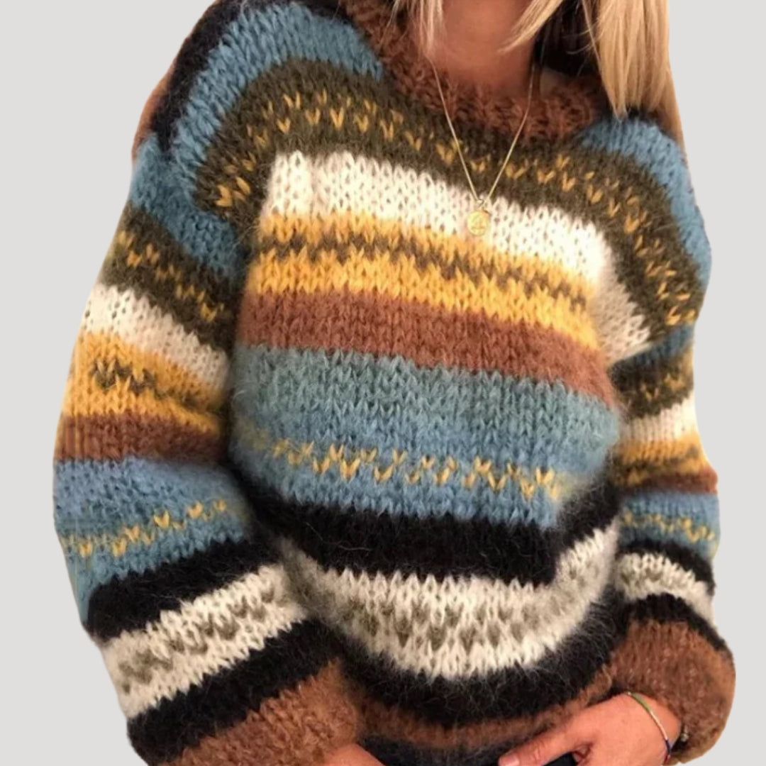 Vinterkollektion | Stickad Tröja Dam med Fluffig Textur | Oversized Passform för Komfort 0