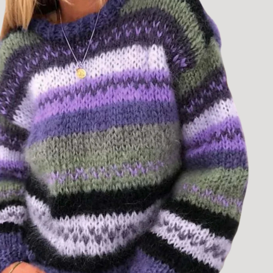 Vinterkollektion | Stickad Tröja Dam med Fluffig Textur | Oversized Passform för Komfort 1