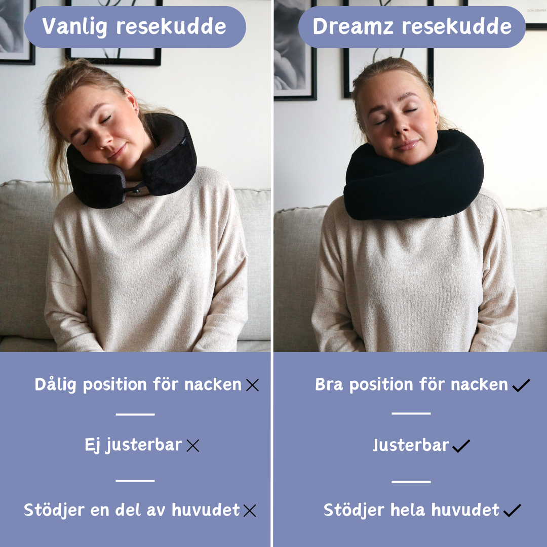 Resekudde | Memory Foam med Justerbar Passform | Optimal Komfort för Nacken Lissandra.se